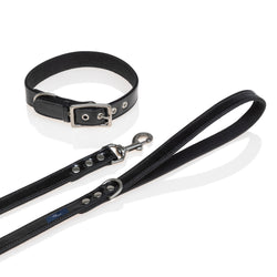 Crystal Canvas Leash + Collar Set | Black